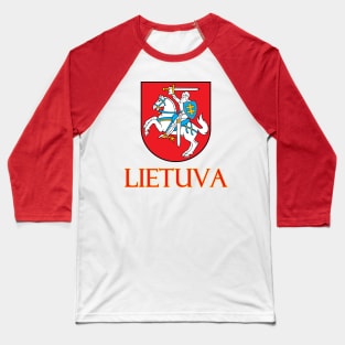 Lithuania - Coat of Arms Design (Lithuanian Text) Baseball T-Shirt